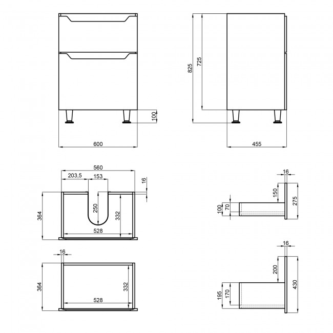 Тумба підлогова Qtap Scorpio 605х825х460 White QT1473TNВ601W