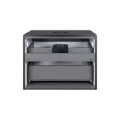 Тумба підвісна Qtap Tern 600х476х469 Matt black зі стільницею QT1779TPL602MB