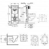 Набір інсталяція 4 в 1 Grohe Rapid SL 38772001 + унітаз з сидінням Qtap Swan QT16335178W