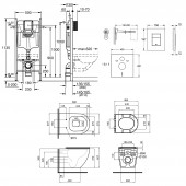 Набір інсталяція 4 в 1 Grohe Rapid SL 3884000G + унітаз з сидінням Qtap Robin QT13332141ERMB