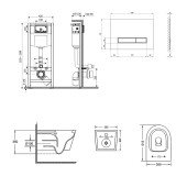 Набор Qtap инсталляция 4 в 1 с панелью смыва Nest (QT0133M425 + QT0111V1105GW) + унитаз с сиденьем Swan QT16335178W