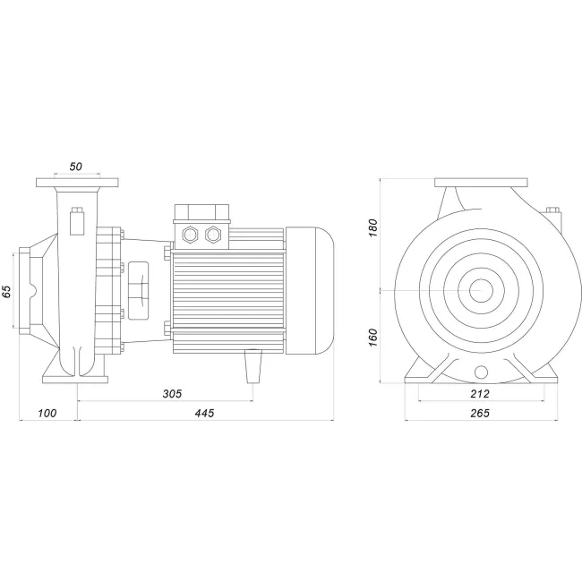Насос моноблочный IR 50-160NB 7,5 кВт SAER (80 м3/час, 39 м)