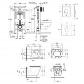 Набор инсталляция 4 в 1 Grohe Rapid SL 38722001 + унитаз с сиденьем Qtap Robin QT13332141ERMB