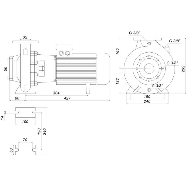 Насос моноблочный IR 32-160NB 4,0 кВт SAER (35 м3/час, 36 м)