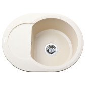 Гранітна мийка Globus Lux MORAINE слонова кiстка 600х470мм Гранітна мийка Globus Lux MORAINE слонова кiстка 600х470мм