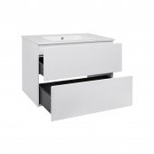 Комплект Qtap Tern 800х580х437  White тумба подвесная + раковина врезная QT1772TPL8013080CW