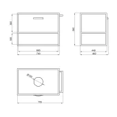 Тумба підвісна Qtap Taurus 700х476х469 White/Whitish oak зі стільницею QT2479TPT703WWO