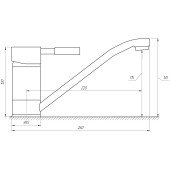 Смеситель для кухни Globus Lux LAZER GLLR1-0203-BIG латунь высокий корпус на гайке