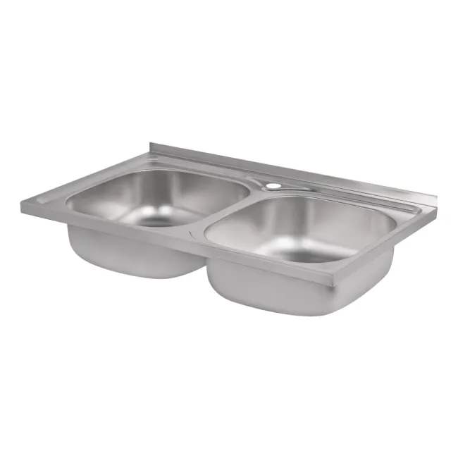 Кухонна мийка з двома чашамиLidz 5080 0,8 мм Decor (LIDZ5080DEC08)