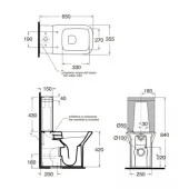 Унитаз-компакт Azzurra Prua PRU100B1MBPPRU1800F