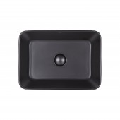 Раковина-чаша Qtap Virgo 490х350х110 Matt black с донным клапаном QT18112261MBMB