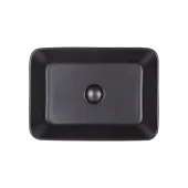 Раковина-чаша Qtap Virgo 490х350х110 Matt black с донным клапаном QT18112261MBMB