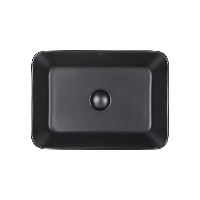 Раковина-чаша Qtap Virgo 490х350х110 Matt black с донным клапаном QT18112261MBMB