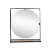 Дзеркало Qtap Taurus 800х850х140 Black/Whitish oak з LED-підсвічуванням