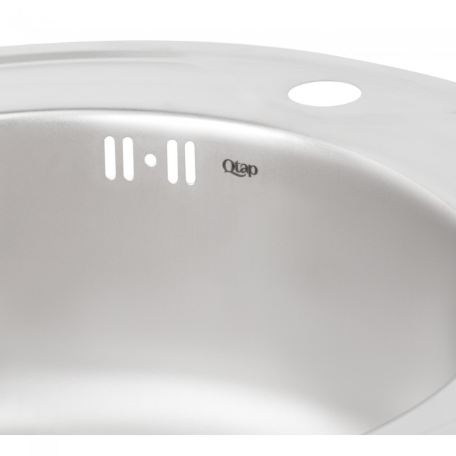 Кухонная мойка Qtap D510 0,8 мм Satin (QTD510SAT08)