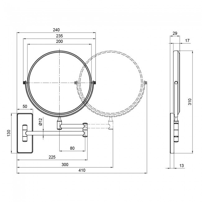 Зеркало косметическое Qtap Liberty BLM 1147