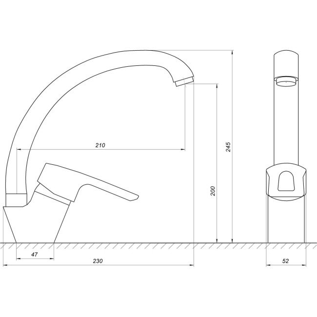 Смеситель для кухни Globus Lux SEVA GLSV-0103S