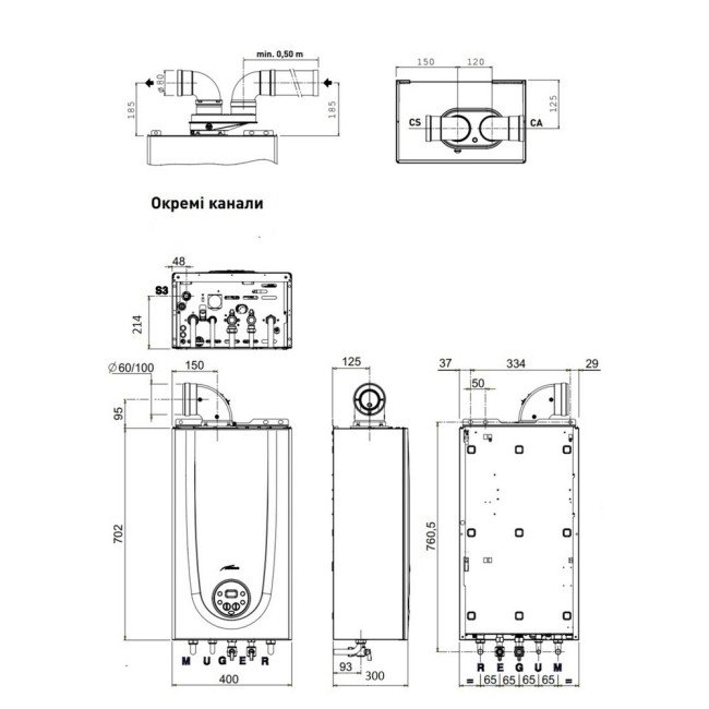 Котел газовий Sime Brava One HE 40 ErP 38 кВт двоконтурний 2