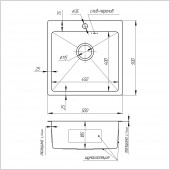 Кухонная мойка Imperial Handmade D5050BR 2.7/1.0 мм (IMPD5050BRPVDH10)