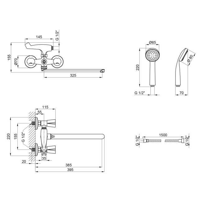 Змішувач для ванни Lidz (CRM) Mix 17 143 2