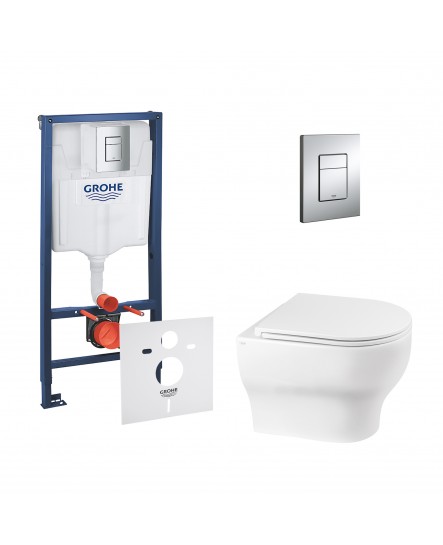 Набор инсталляция 4 в 1 Grohe Rapid SL 38772001 + унитаз с сиденьем Qtap Aries QT0333063ERW