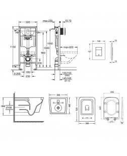 Набор инсталляция 4 в 1 Grohe Rapid SL 38772001 + унитаз с сиденьем Qtap Crow QT05335170W