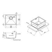 Кухонна мийка Qtap D4843BR 2.7/1.0 мм Bronze (QTD4843BRPVD10)