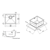 Кухонна мийка Qtap D4843BR 2.7/1.0 мм Bronze (QTD4843BRPVD10)