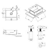 Набір 2 в 1 Lidz кухонна мийка H5845 3.0/1.0 мм Brush + дозатор для миючого засобу Набір 2 в 1 Lidz кухонна мийка H5845 3.0/1.0 мм Brush + дозатор для миючого засобу