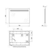 Дзеркало Qtap Mideya Modern 500х700 з LED-підсвічуванням, Reverse QT207814145070W