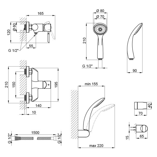 Смеситель для душа Qtap Elit СRM 010 2