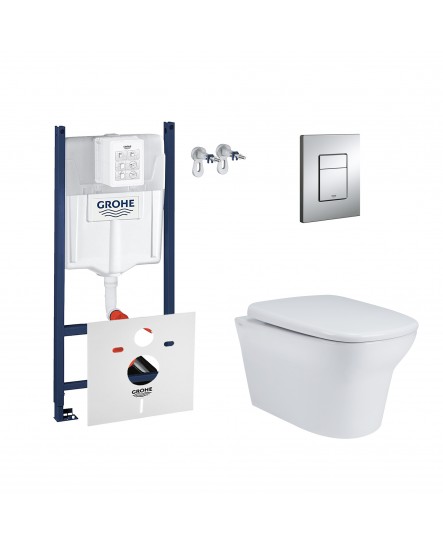 Набор инсталляция 4 в 1 Grohe Rapid SL 3884000G + унитаз с сиденьем Qtap Gemini QT25332614EW