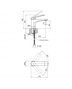 Смеситель для раковины Qtap Vlasta 1028102C