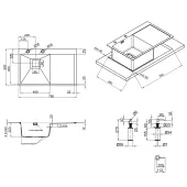 Набор 3 в 1 Qtap кухонная мойка DK7850L 3.0/1.2 мм Satin + сушилка + дозатор для моющего средства