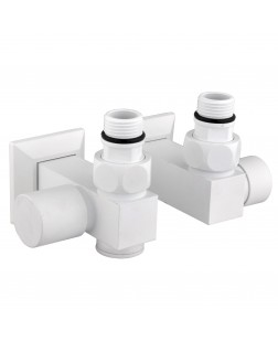 Набір Кран вентильний кутовий з американкою SOLOMON LUX 1/2″CUBE WHITE 8888_ТЕН (1уп)