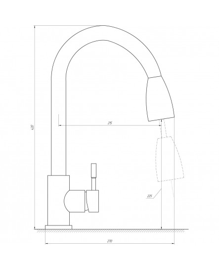 Змішувач для кухні Globus Lux ALPEN SBT1-2031-BB