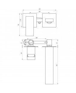 Змішувач для умивальника TOPAZ LEXI TL 21235-H57A-W