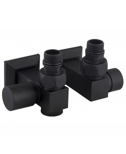 Набір Кран вентильний кутовий з американкою SOLOMON LUX 1/2″CUBE BLACK 8888_ТЕН (1уп)