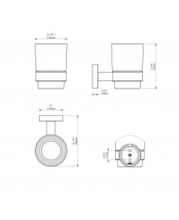 Набор аксессуаров для ванной SONIA ASTRAL KIT BLACK (5 предметов) 185788