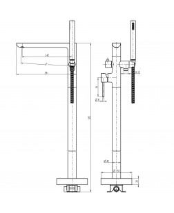 Змішувач для ванни TOPAZ LOFT TLF 32113-H39-C