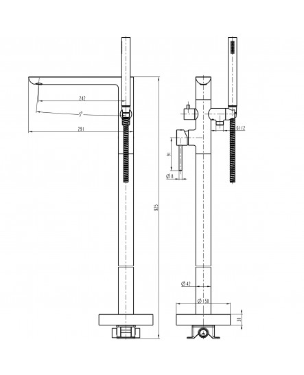 Змішувач для ванни TOPAZ LOFT TLF 32113-H39-C