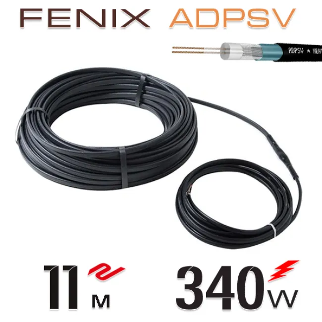 Нагревательный двужильный кабель Fenix ADPSV 30 W/m - 11 м.п. Нагревательный двужильный кабель Fenix ADPSV 30 W/m - 11 м.п.