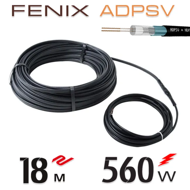 Нагревательный двужильный кабель Fenix ADPSV 30 W/m - 18 м.п. Нагревательный двужильный кабель Fenix ADPSV 30 W/m - 18 м.п.