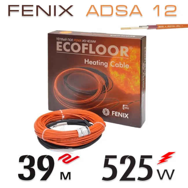 Нагревательный двужильный кабель Fenix ADSA 12 - 39 м.п. Нагревательный двужильный кабель Fenix ADSA 12 - 39 м.п.