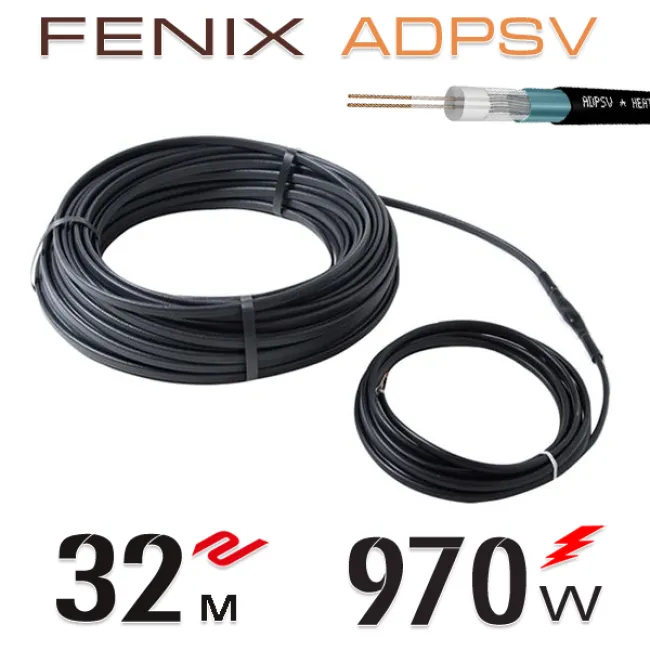 Нагревательный двужильный кабель Fenix ADPSV 30 W/m - 32 м.п. Нагревательный двужильный кабель Fenix ADPSV 30 W/m - 32 м.п.