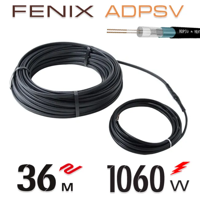 Нагревательный двужильный кабель Fenix ADPSV 30 W/m - 36 м.п. Нагревательный двужильный кабель Fenix ADPSV 30 W/m - 36 м.п.