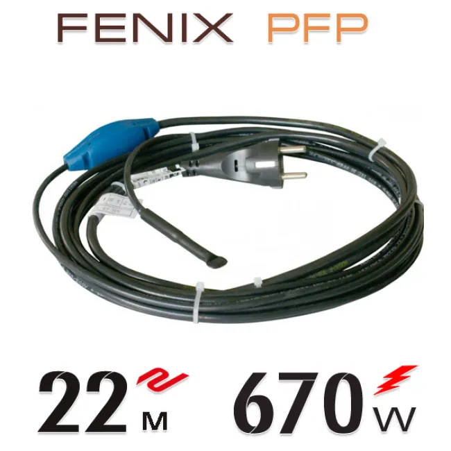 Нагревательный двужильный кабель Fenix PFP 30 Вт/м со встроенным термостатом - 22 м.п. Нагревательный двужильный кабель Fenix PFP 30 Вт/м со встроенным термостатом - 22 м.п.
