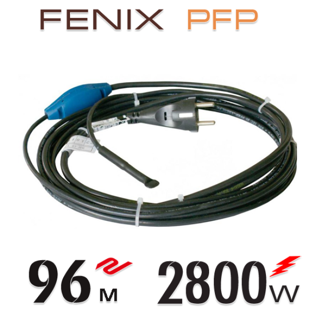 Нагревательный двужильный кабель Fenix PFP 30 Вт/м со встроенным термостатом  - 96 м.п.