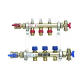 Распределительный коллектор Rehau HKV-D на 3 контура 3/4 (с расходомерами)