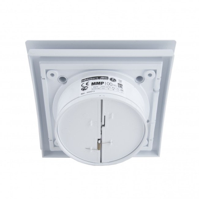 Дизайнерський витяжний вентилятор для ванної MMP 100, скло, 169 м³/год, зі зворотним клапаном / білий глянець / з таймером 2